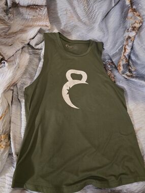 ZYIA Olive Green Performance Tank with White Logo
